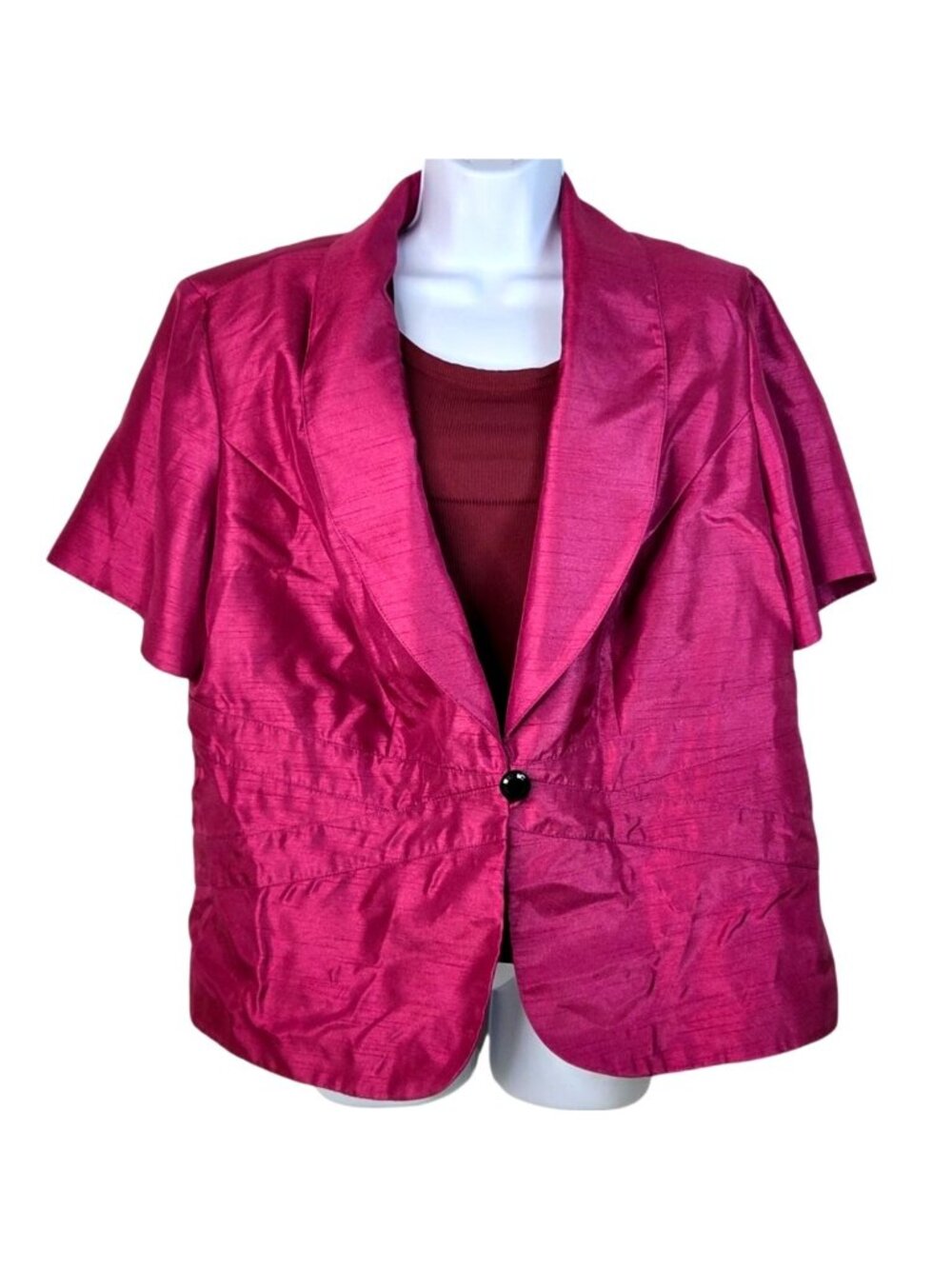 Dana Kay Womens Pink Short Sleeve Blazer Professional Style Size 18W